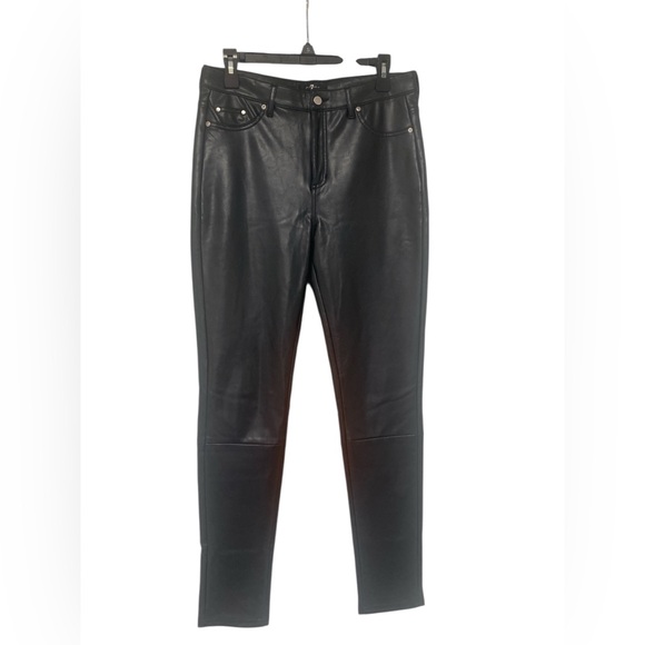 7 For All Mankind Pants - 7 For All Mankind Black Leather Look Pants GUC M